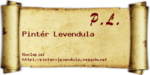 Pintér Levendula névjegykártya